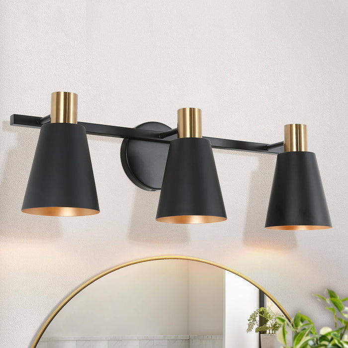Laften 3-Light Gold Bathroom Vanity Light