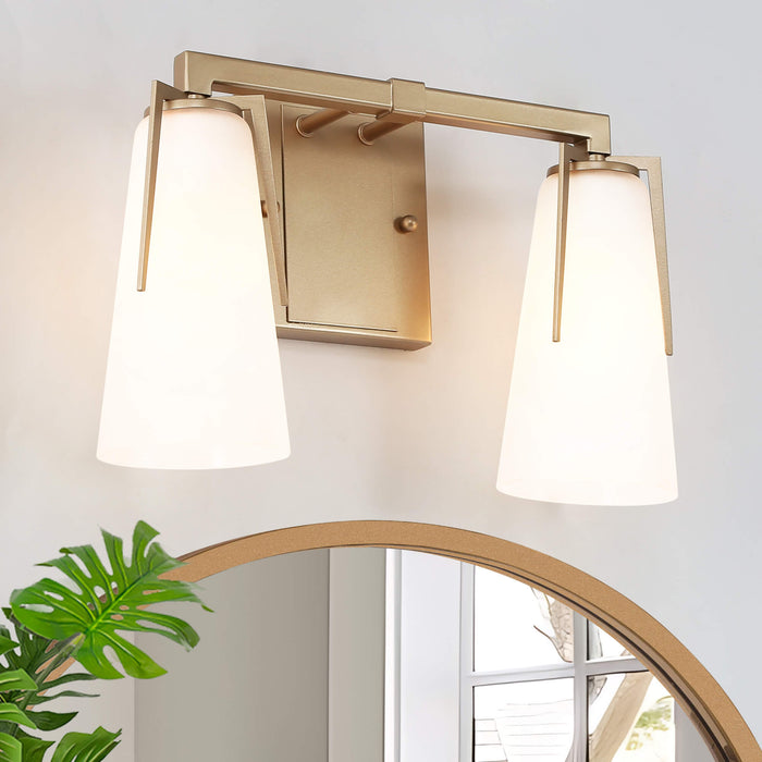 Xylina 2-Light Gold Bathroom Vanity Light