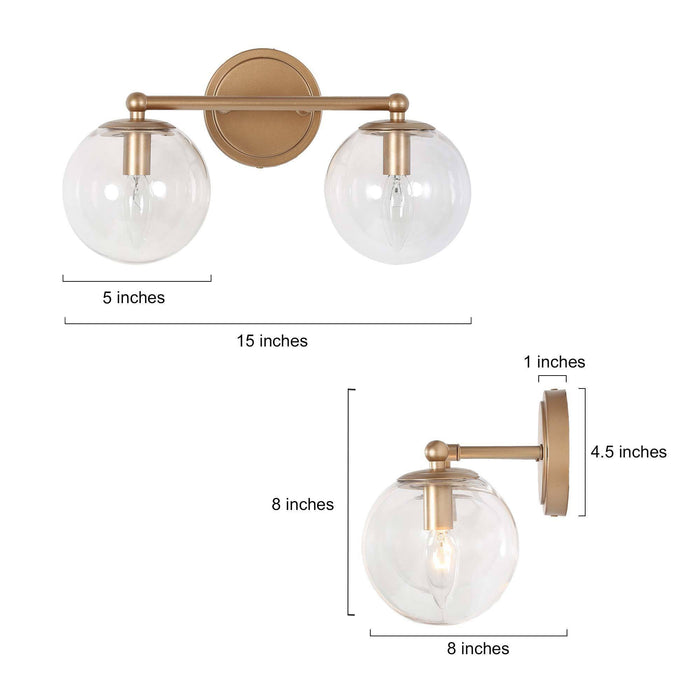 Putali 2-Light Gold Bathroom Vanity Light