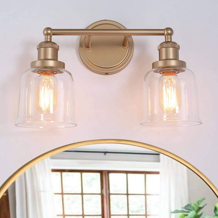 Hengra 2-Light Gold Bathroom Vanity Light