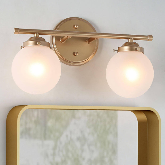 Lacorin 2-Light White And Gold Vanity Light