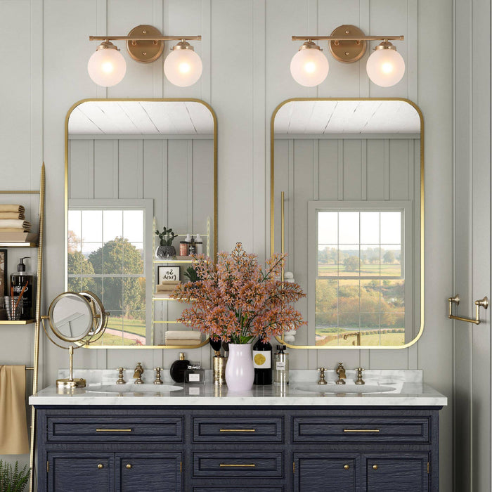 Lacorin 2-Light White And Gold Vanity Light