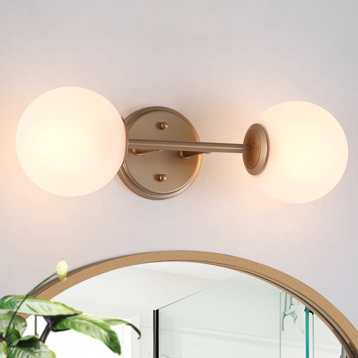 Trigora 2-Light White And Gold Vanity Light