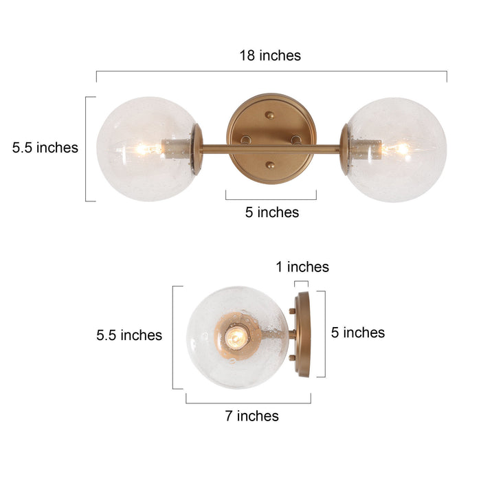 Trigora 2-Light Gold Vanity Light