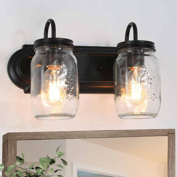 Magdiel 2-Light Bronze Bathroom Vanity Light