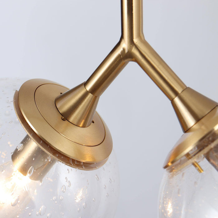 Calmire 2-Light Black and Brass Chandelier