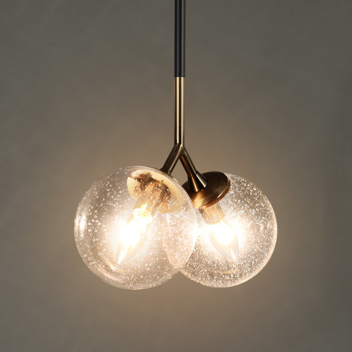 Calmire 2-Light Black and Brass Chandelier