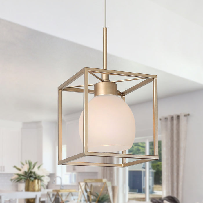 Lorielis 1-Light Black and Brass Pendant Light