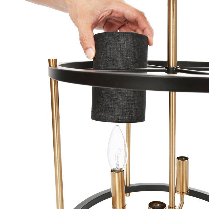 Calyma 4-Light Black and Brass Semi-Flush Mount Light