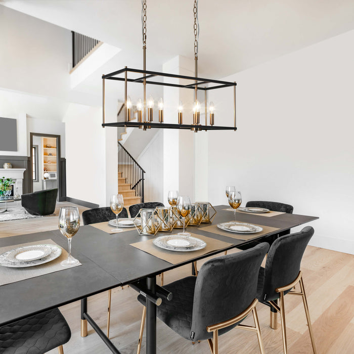 Calyma 8-Light Black and Brass Island Light