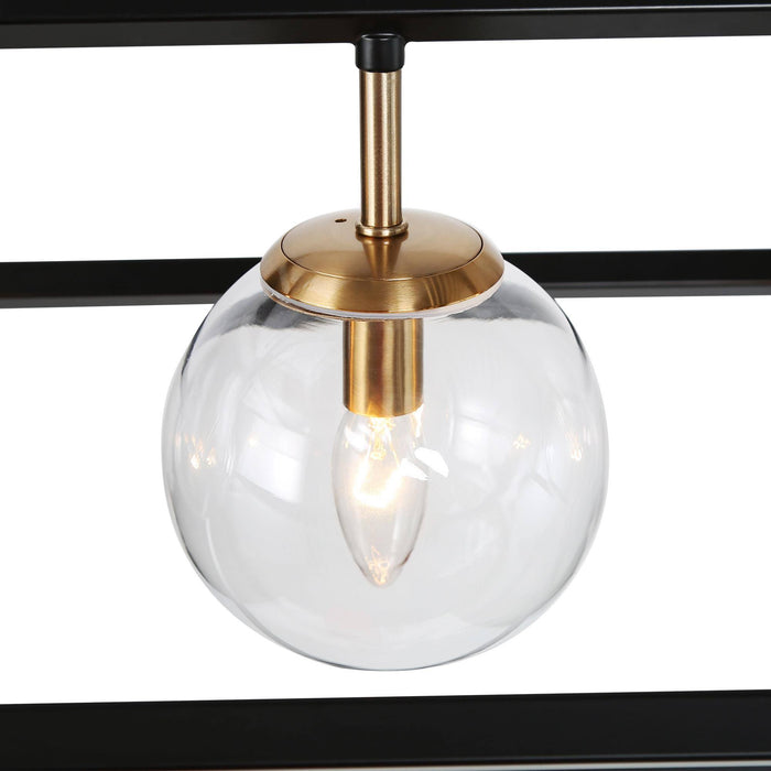 Strowel 5-Light Black and Brass Island Light