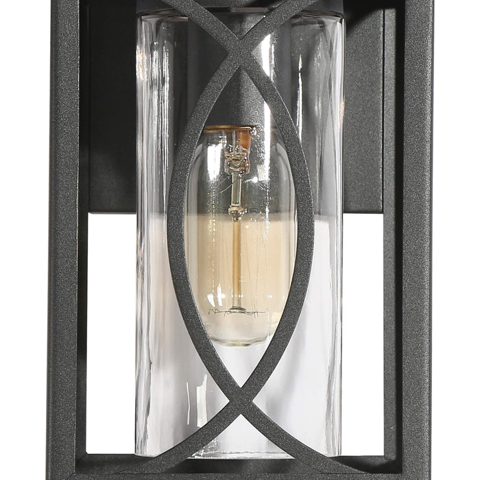 Fansira 1-Light Black Outdoor Wall Light