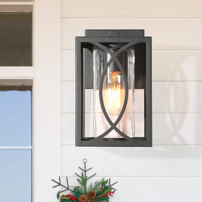 Fansira 1-Light Black Outdoor Wall Light