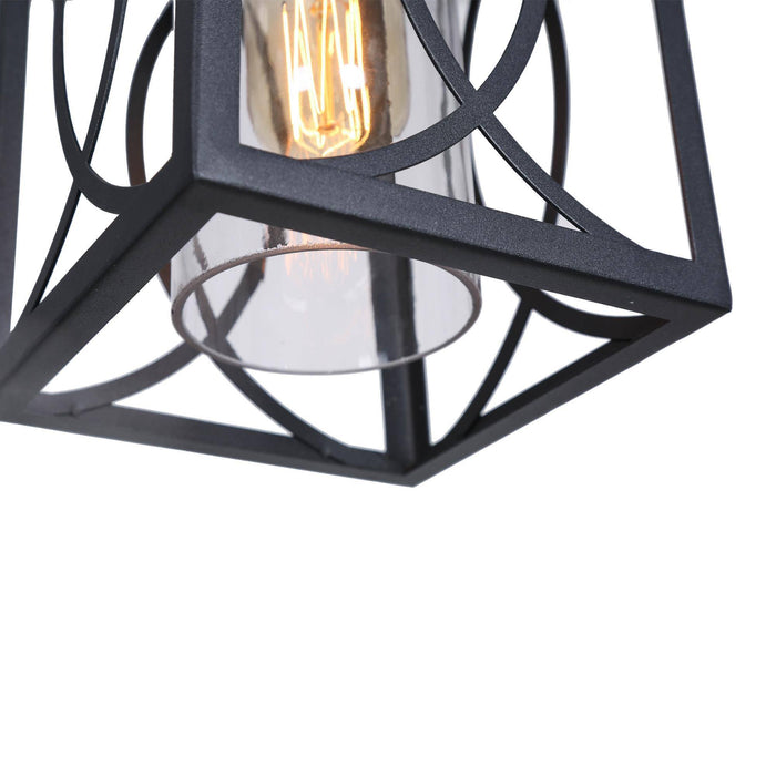 Fansira 1-Light Black Outdoor Pendant Light