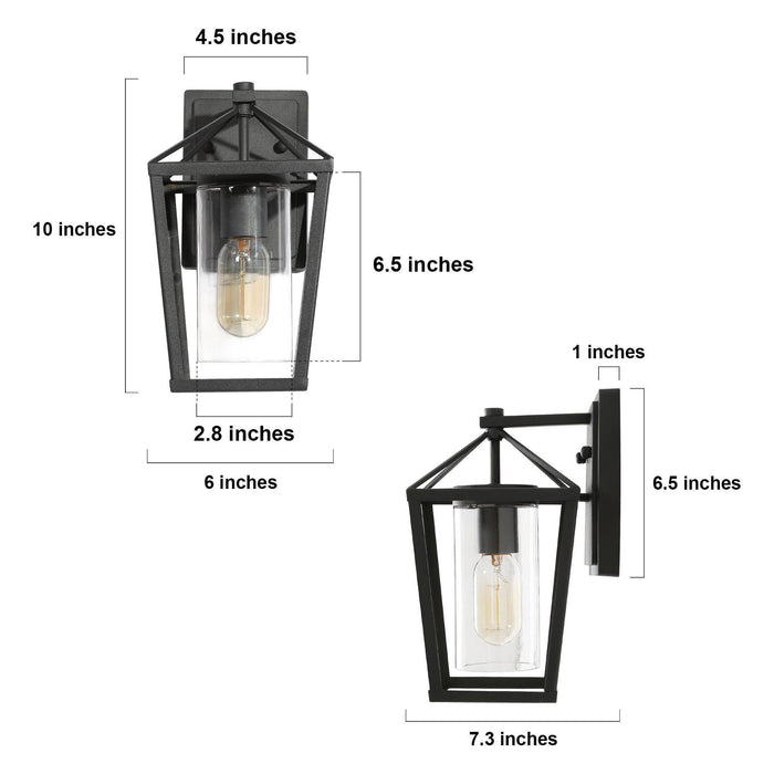 Isolea 1-Light Black Outdoor Wall Light