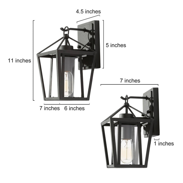Tisvane 1-Light Black Outdoor Wall Light