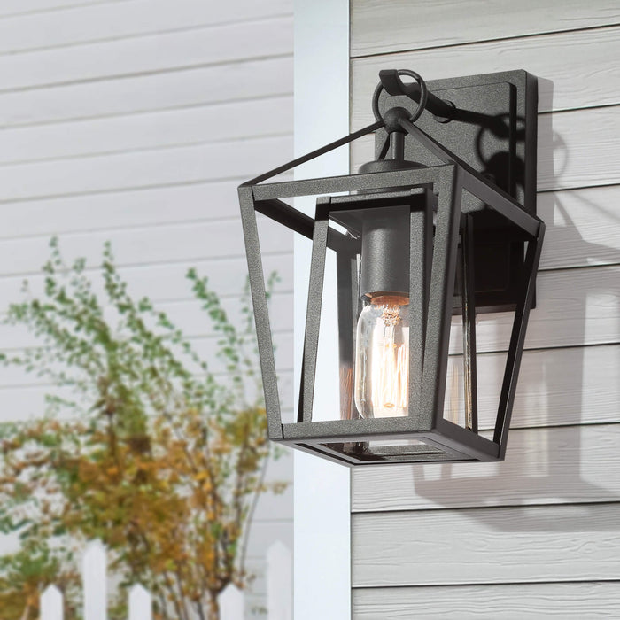 Tisvane 1-Light Black Outdoor Wall Light