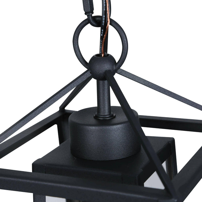 Tisvane 1-Light Black Outdoor Pendant Light