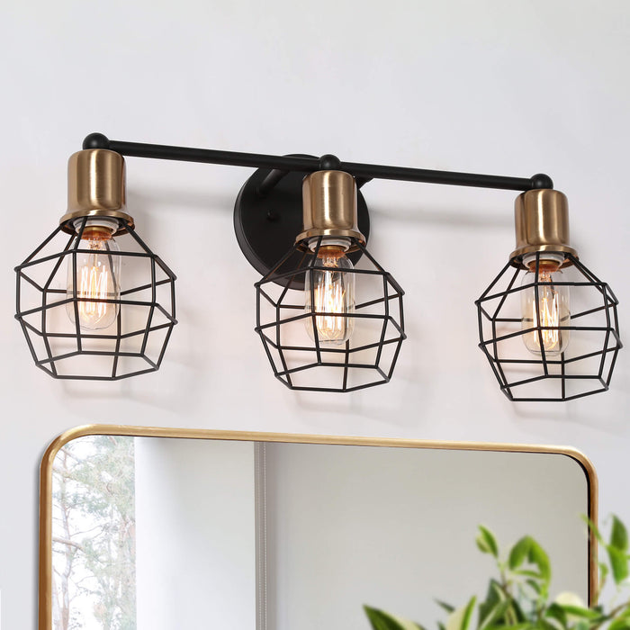 Twisol 3-Light Black Bathroom Vanity Light