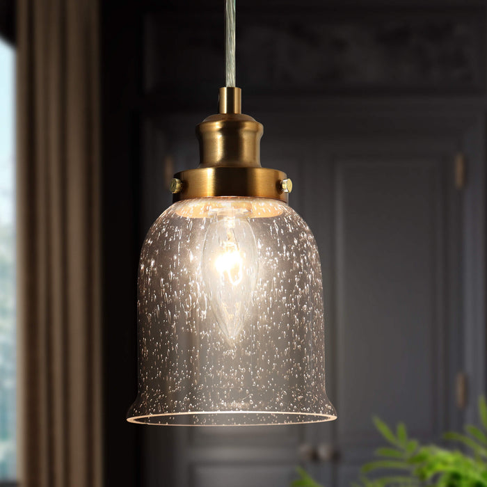 Thelio 1-Light Black and Brass Pendant Light
