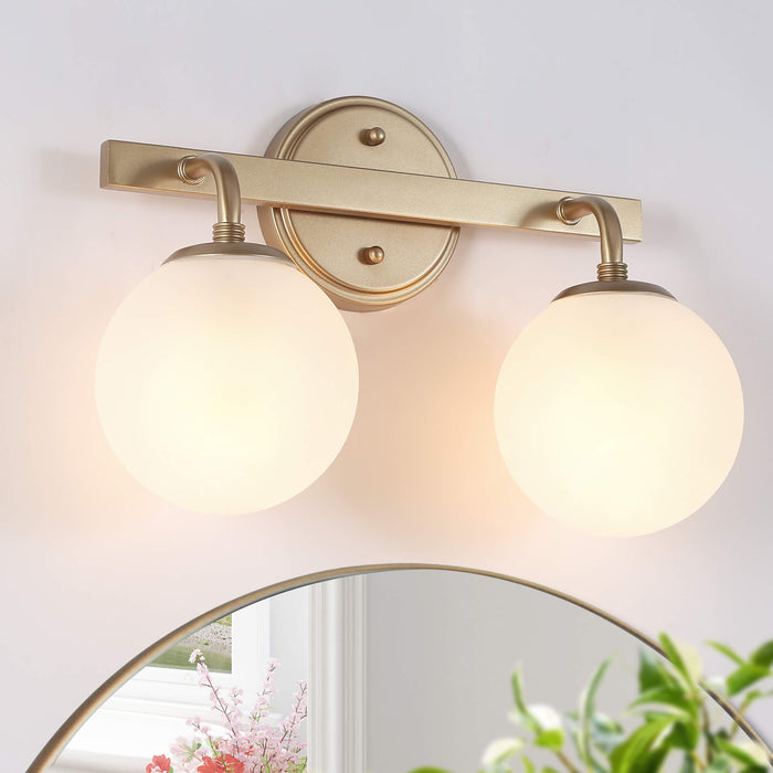 Lanziin 2-Light Gold Bathroom Vanity Light