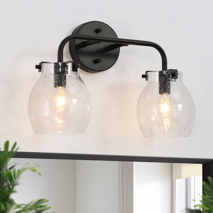 Canina 2-Light Black Bathroom Vanity Light