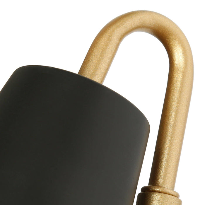 Petoria 1-Light Black And Gold Swing Arm Light