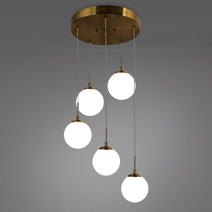 Betoni 5-Light LED Brass Chandelier