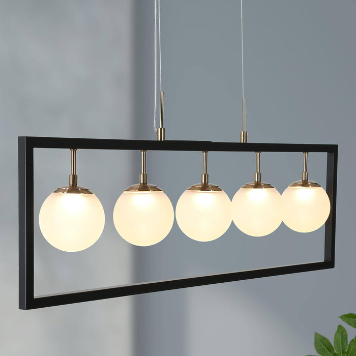 Betoni 5-Light LED Black and Brass Island Light