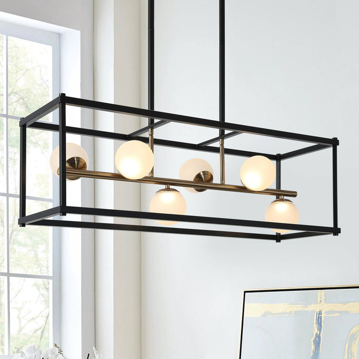 Betoni 6-Light LED Black and Gold Island Light
