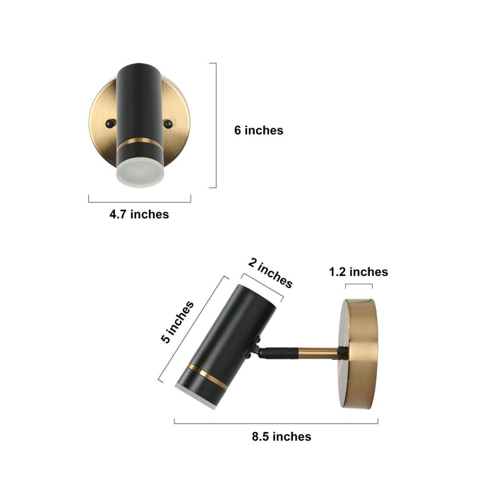 Floeice 1-Light LED Black and Brass Wall Sconce