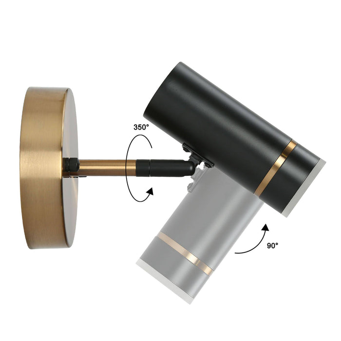 Floeice 1-Light LED Black and Brass Wall Sconce