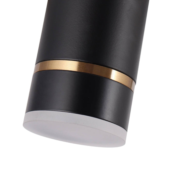 Floeice 6-Light LED Black and Brass Island Light