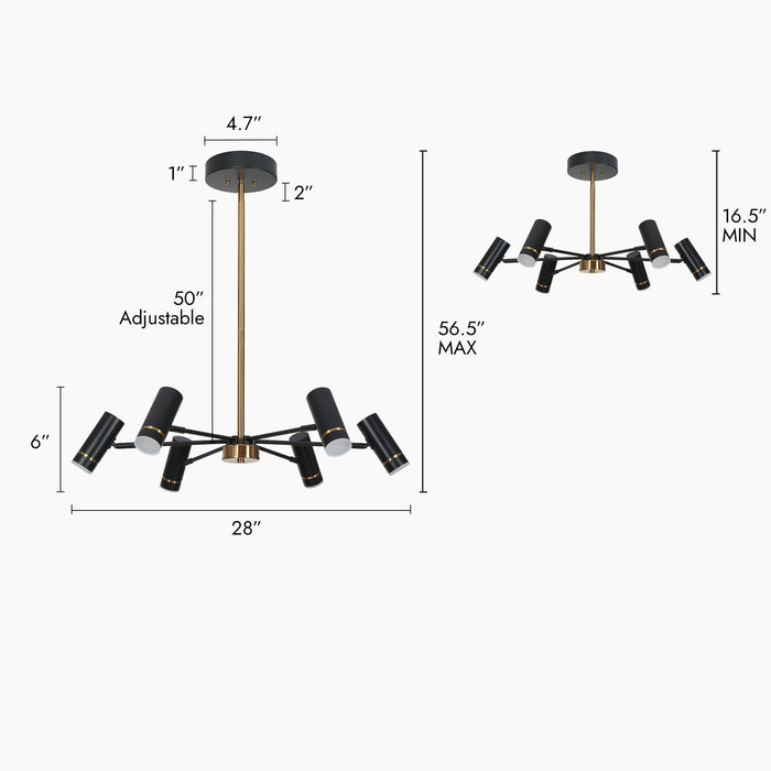 Floeice 6-Light LED Radial Chandelier