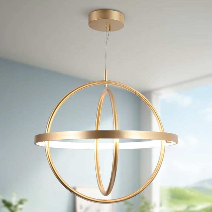 Sylmira 1-Light LED Gold Chandelier