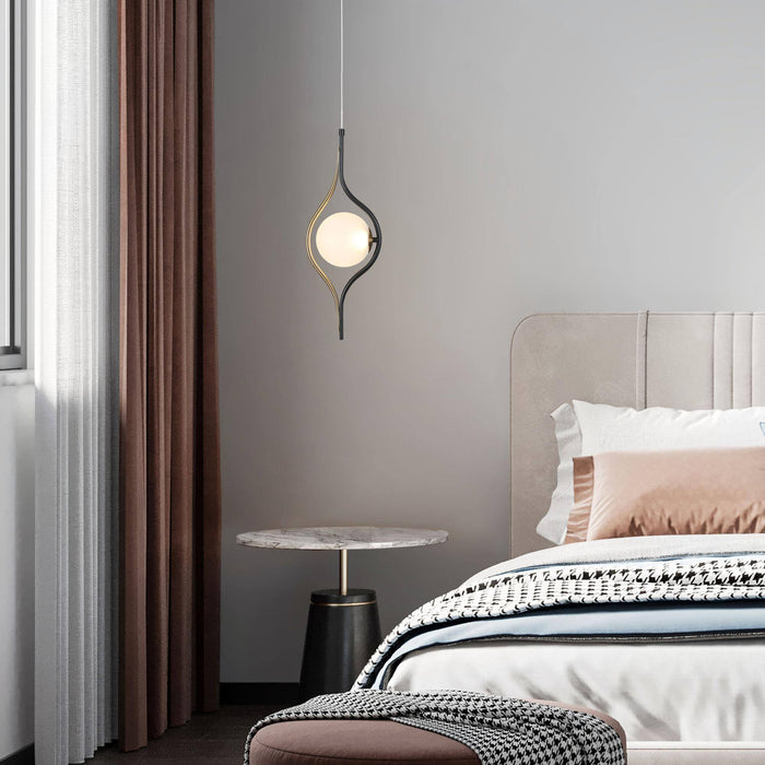 Betoni 1-Light LED Black and Brass Pendant Light