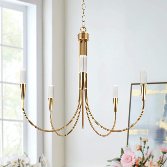 Hofphy 5-Light LED Brass Chandelier