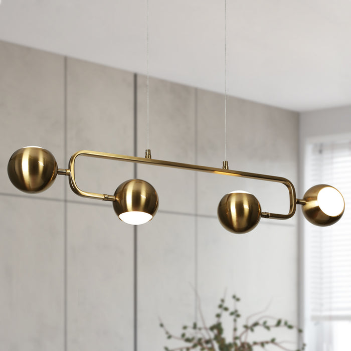 Stelvo 4-Light LED Brass Island Light