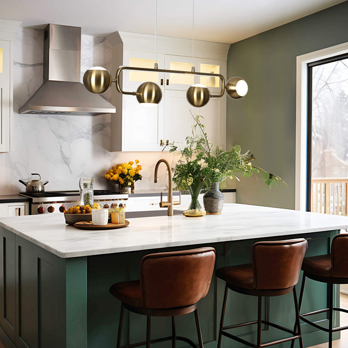 Stelvo 4-Light LED Brass Island Light