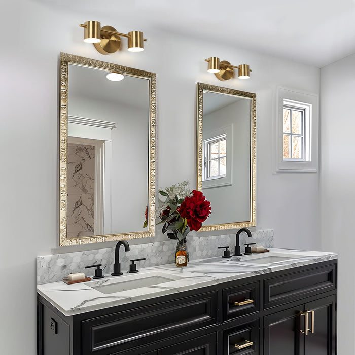 Selagy 2-Light LED Brass Bathroom Vanity Lights