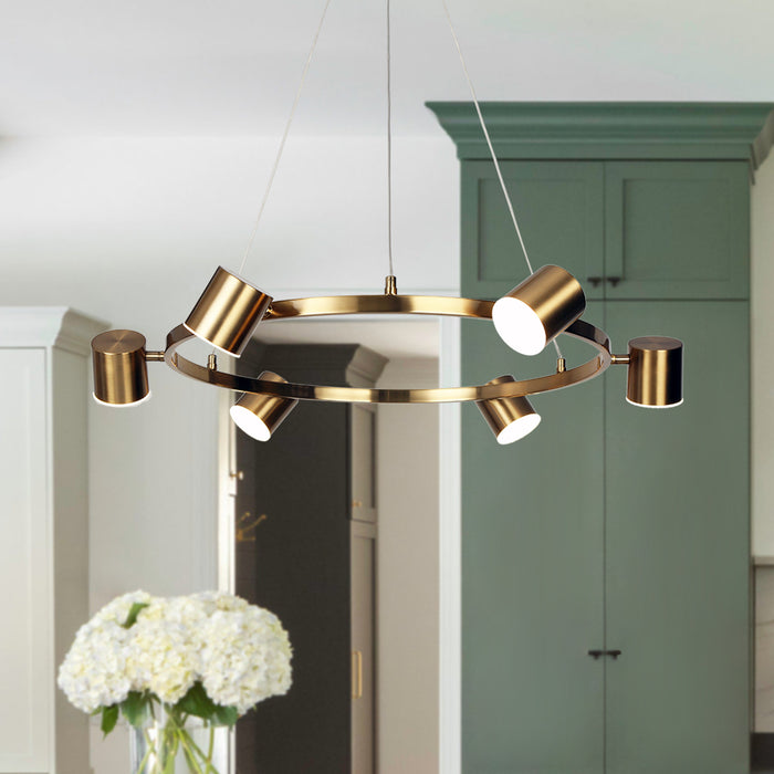 Selagy 6-Light LED Brass Chandelier