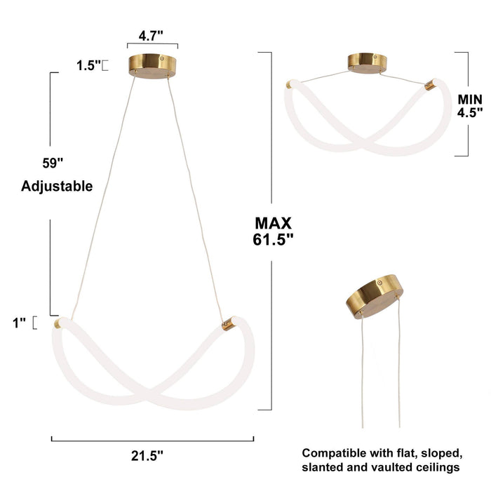 Chrysa 1-Light LED Brass Chandelier