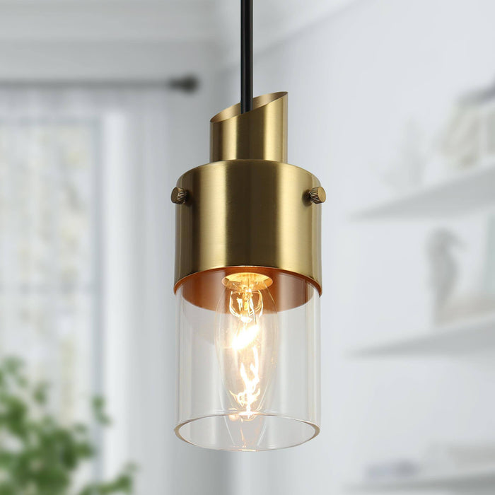 Iphige 1-Light Brass Pendant Light