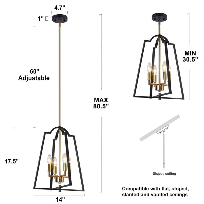 Sunchok 4-Light Wood Chandelier