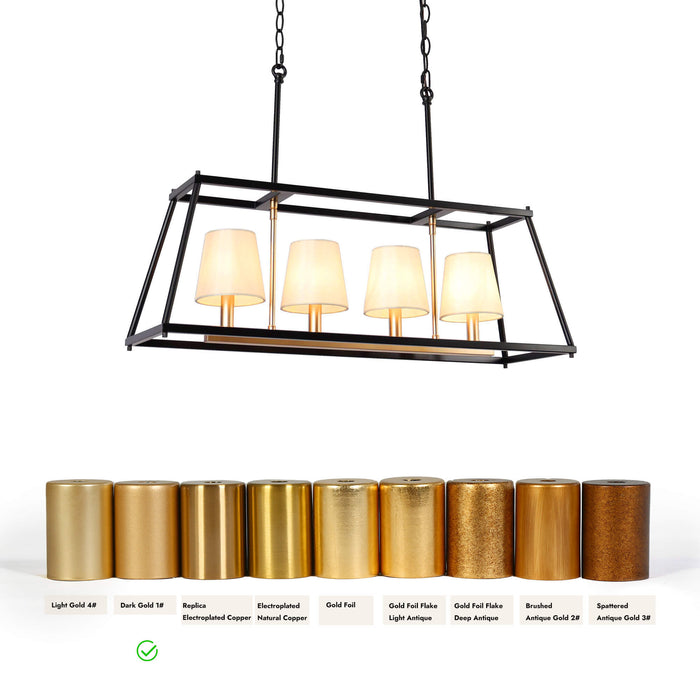Estrail 4-Light Modern Black and Gold Island Light