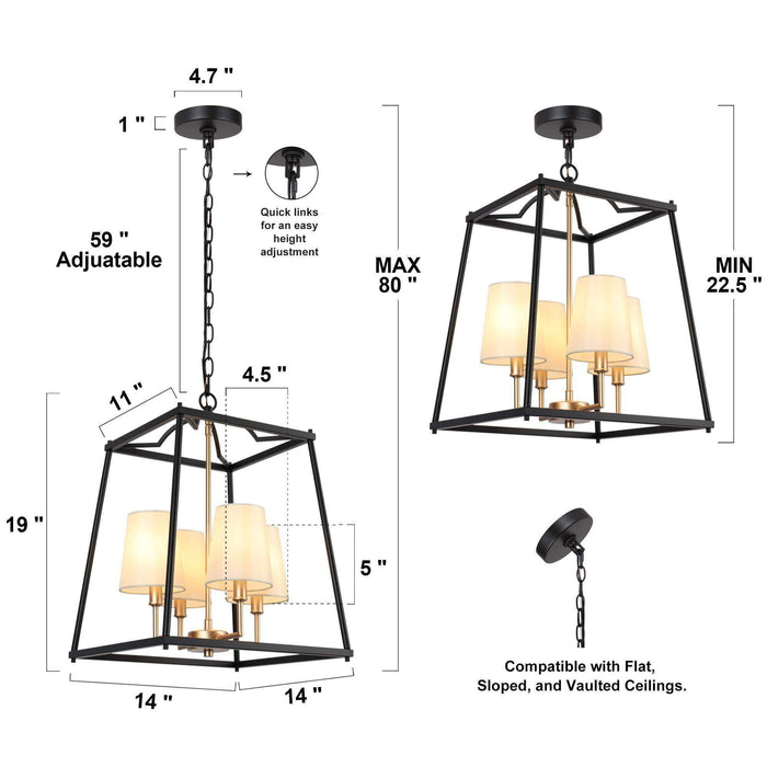 Modany 4-Light Gold Chandelier