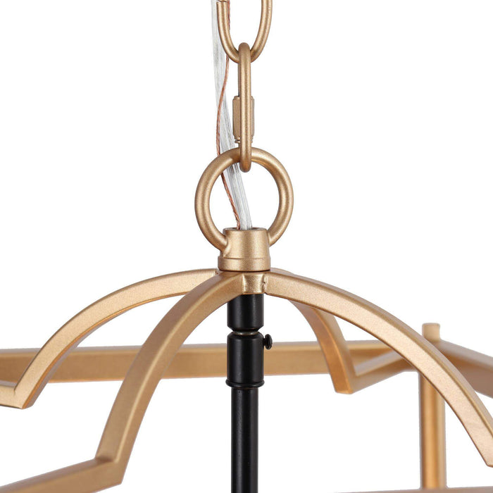 Modany 4-Light Black and Brass Chandelier