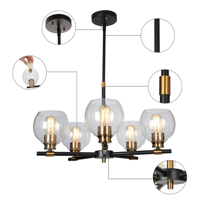 Amiry 5-Light Black and Gold Chandelier