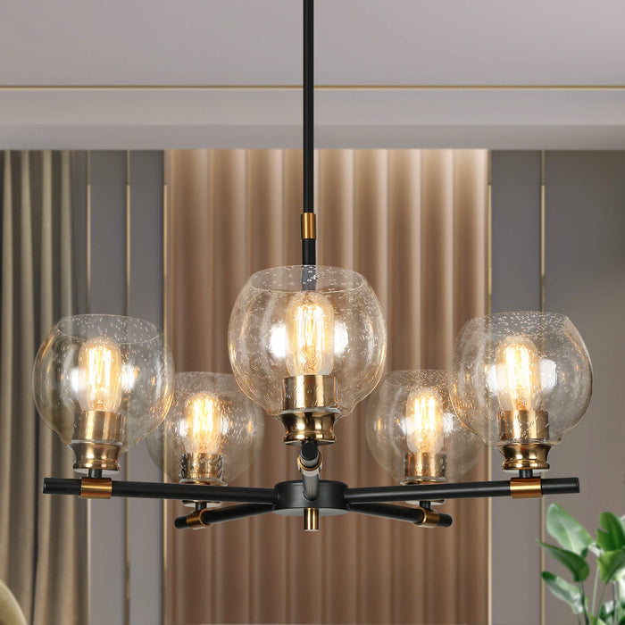 Amiry 5-Light Black and Gold Chandelier
