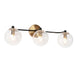3-Light Bath Vanity Light Ball Clear Glass Wall Lamps - Belles Lighting